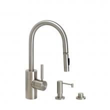 Waterstone 5900-3-SG - Waterstone Contemporary Prep Size PLP Pulldown Faucet - Toggle Sprayer - 3pc. Suite