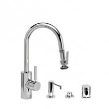 Waterstone 5940-4-SG - Waterstone Contemporary Prep Size PLP Pulldown Faucet - Lever Sprayer - 4pc. Suite