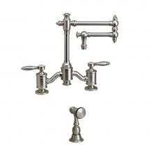 Waterstone 6100-12-1-SG - Waterstone Towson Bridge Faucet - 12'' Articulated Spout w/ Side Spray