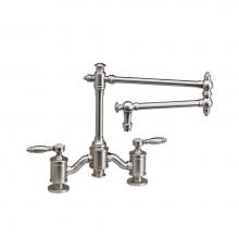 Waterstone 6100-18-CD - Waterstone Towson Bridge Faucet - 18'' Articulated Spout - Lever Handles