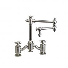 Waterstone 6150-12-CD - Waterstone Towson Bridge Faucet - 12'' Articulated Spout - Cross Handles