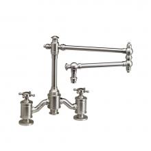 Waterstone 6150-18-CD - Waterstone Towson Bridge Faucet - 18'' Articulated Spout - Cross Handles