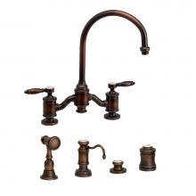 Waterstone 6300-4-SG - Waterstone Hampton Bridge Faucet - Lever Handles - 4pc. Suite