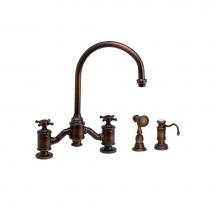 Waterstone 6350-2-MAP - Waterstone Hampton Bridge Faucet - Cross Handles - 2pc. Suite