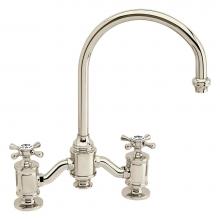 Waterstone 6350-PN - Waterstone Hampton Bridge Faucet - Cross Handles