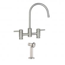 Waterstone 7800-1-SG - Waterstone Parche Bridge Faucet w/ Side Spray