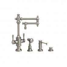 Waterstone 8010-12-3-PG - Waterstone Towson Two Handle Kitchen Faucet - 12'' Articulated Spout - 3pc. Suite