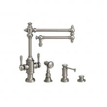 Waterstone 8010-18-3-SG - Waterstone Towson Two Handle Kitchen Faucet - 18'' Spout - 3pc. Suite