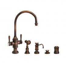 Waterstone 8030-4-SG - Waterstone Hampton Two Handle Kitchen Faucet - 4pc. Suite