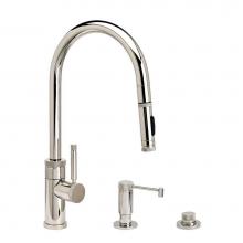 Waterstone 9410-3-PG - Waterstone Industrial PLP Pulldown Faucet - Toggle Sprayer - Angled Spout - 3pc. Suite