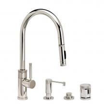 Waterstone 9410-4-PG - Waterstone Industrial PLP Pulldown Faucet - Toggle Sprayer - Angled Spout - 4pc. Suite