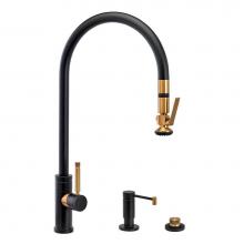 Waterstone 9700-3-SG - Waterstone Industrial Extended Reach PLP Pulldown Faucet - Lever Sprayer - 3pc. Suite