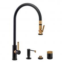 Waterstone 9700-4-SG - Waterstone Industrial Extended Reach PLP Pulldown Faucet - Lever Sprayer - 4pc. Suite