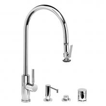Waterstone 9750-4-PG - Waterstone Modern Extended Reach PLP Pulldown Faucet - Lever Sprayer - 4pc. Suite