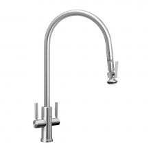 Waterstone 9752-CH - Modern Extended Reach 2 Handle Plp Pulldown Faucet - Lever Sprayer