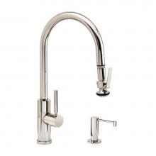 Waterstone 9860-2-SG - Waterstone Modern PLP Pulldown Faucet - Lever Sprayer - Angled Spout - 2pc. Suite