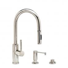 Waterstone 9900-3-SG - Waterstone Industrial Prep Size PLP Pulldown Faucet - Toggle Sprayer - 3pc. Suite