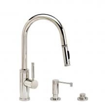 Waterstone 9910-3-PG - Waterstone Industrial Prep Size PLP Pulldown Faucet - Toggle Sprayer - Angled Spout - 3pc. Suite