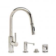 Waterstone 9910-4-PG - Waterstone Industrial Prep Size PLP Pulldown Faucet - Toggle Sprayer - Angled Spout - 4pc. Suite