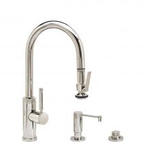 Waterstone 9930-3-PG - Waterstone Industrial Prep Size PLP Pulldown Faucet - Lever Sprayer - 3pc. Suite