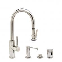 Waterstone 9930-4-PG - Waterstone Industrial Prep Size PLP Pulldown Faucet - Lever Sprayer - 4pc. Suite