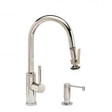 Waterstone 9940-2-PG - Waterstone Industrial Prep Size PLP Pulldown Faucet - Lever Sprayer - Angled Spout - 2pc. Suite