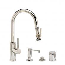 Waterstone 9940-4-SG - Waterstone Industrial Prep Size PLP Pulldown Faucet - Lever Sprayer - Angled Spout - 4pc. Suite