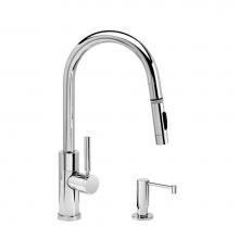 Waterstone 9960-2-PG - Waterstone Modern Prep Size PLP Pulldown Faucet - Toggle Sprayer - Angled Spout - 2pc. Suite