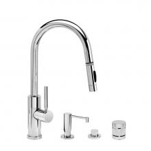 Waterstone 9960-4-SG - Waterstone Modern Prep Size PLP Pulldown Faucet - Toggle Sprayer - Angled Spout - 4pc. Suite
