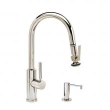 Waterstone 9990-2-PG - Waterstone Modern Prep Size PLP Pulldown Faucet - Lever Sprayer - Angled Spout - 2pc. Suite