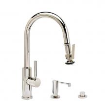 Waterstone 9990-3-PG - Waterstone Modern Prep Size PLP Pulldown Faucet - Lever Sprayer - Angled Spout - 3pc. Suite