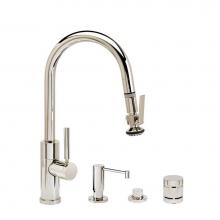 Waterstone 9990-4-PG - Waterstone Modern Prep Size PLP Pulldown Faucet - Lever Sprayer - Angled Spout - 4pc. Suite