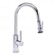 Waterstone 9990-CH - Waterstone Modern Prep Size PLP Pulldown Faucet - Lever Sprayer - Angled Spout