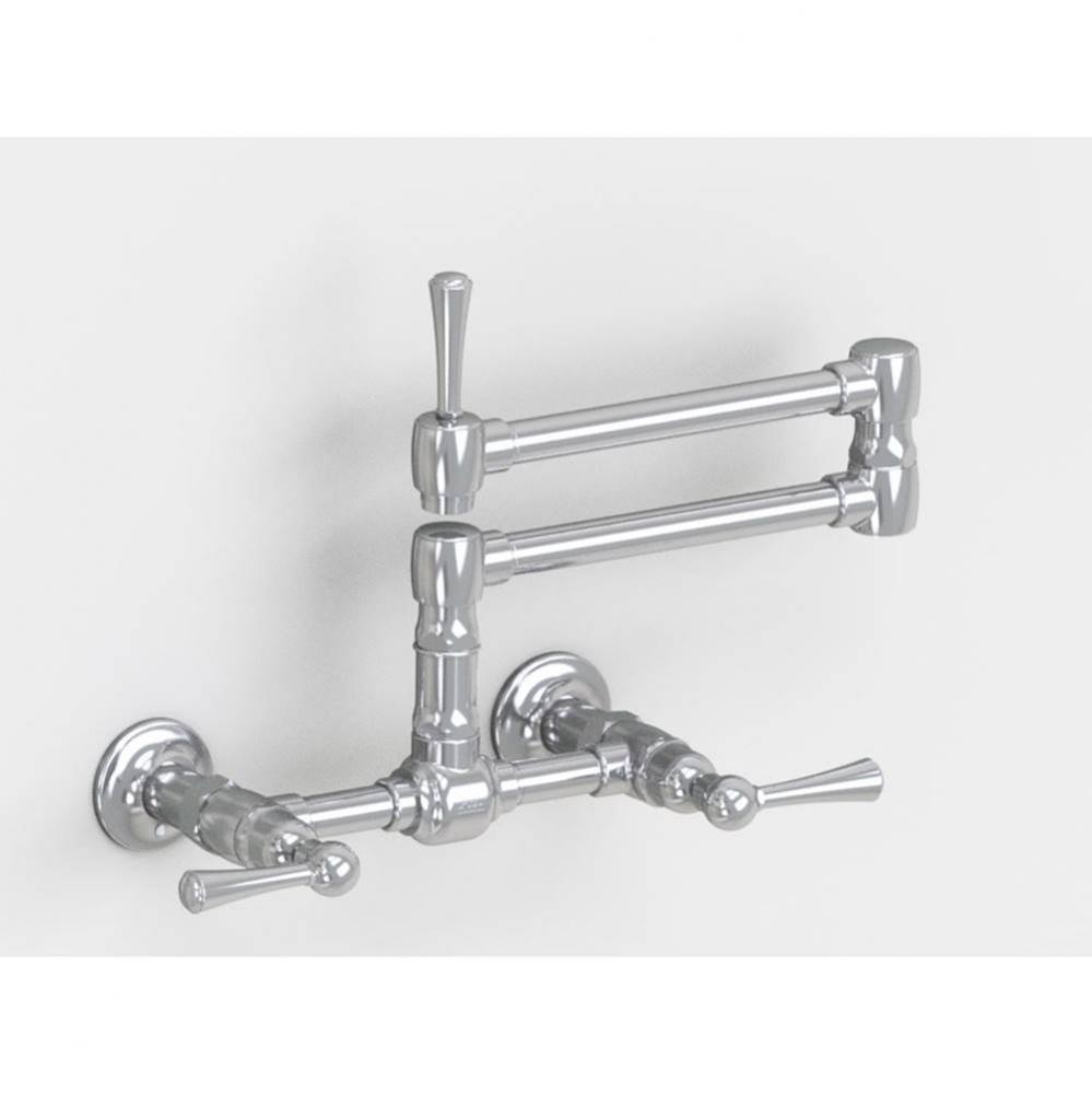 Wall Mount 17 3/4'' Articulated Dual Swivel Spout with Metal Lever