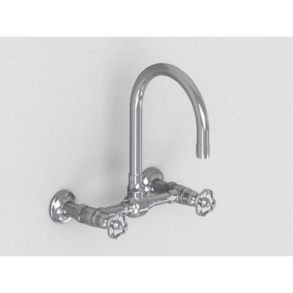 Wall Mount 7'' Swivel Bar Faucet Spout with Metal Wheel