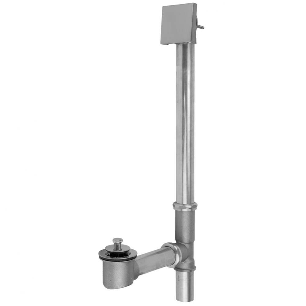 Brass Tub Drain Bottom Outlet Lift & Turn with Faceplate (Square) Fully Polished & Plated