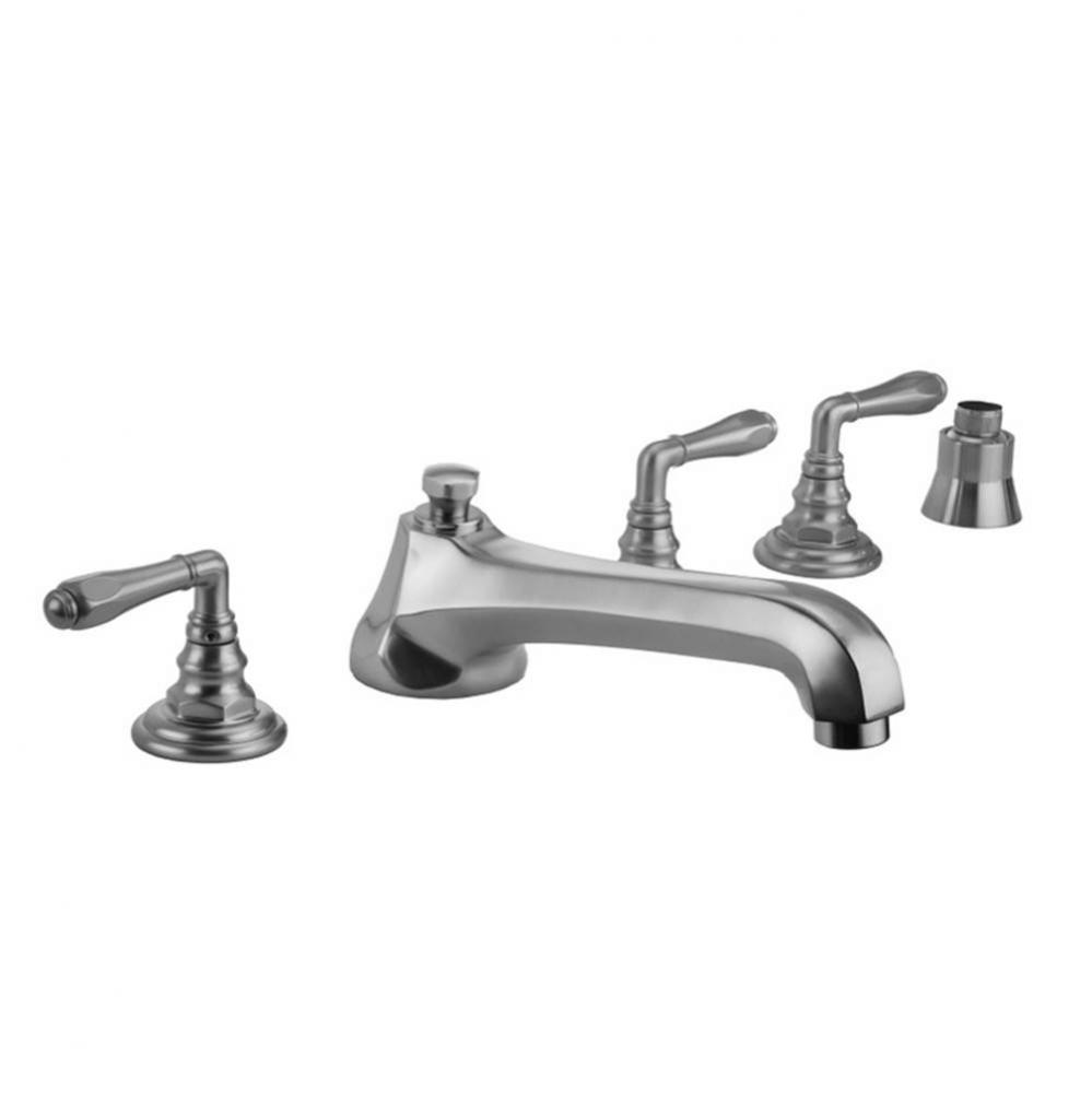 Westfield Roman Tub Set with Low Spout and Smooth Lever Handles and Straight Handshower Mount