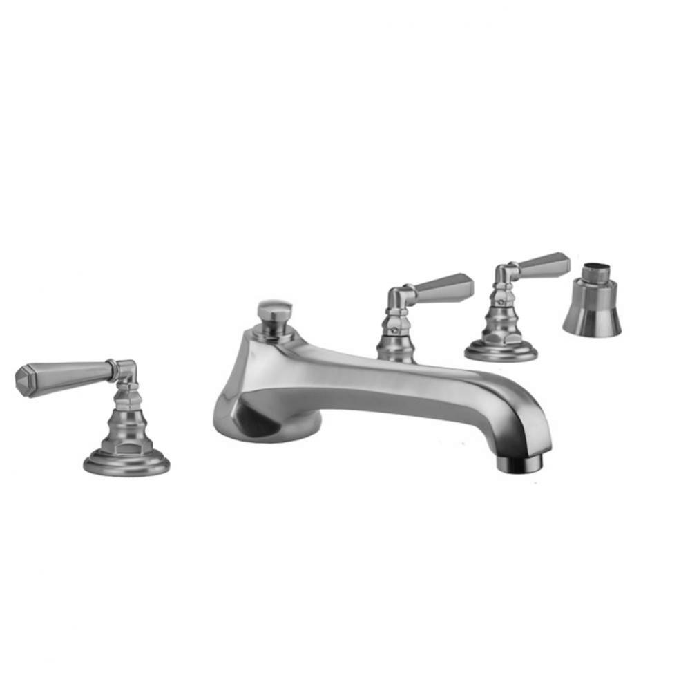 Westfield Roman Tub Set with Low Spout and Hex Lever Handles and Straight Handshower Mount