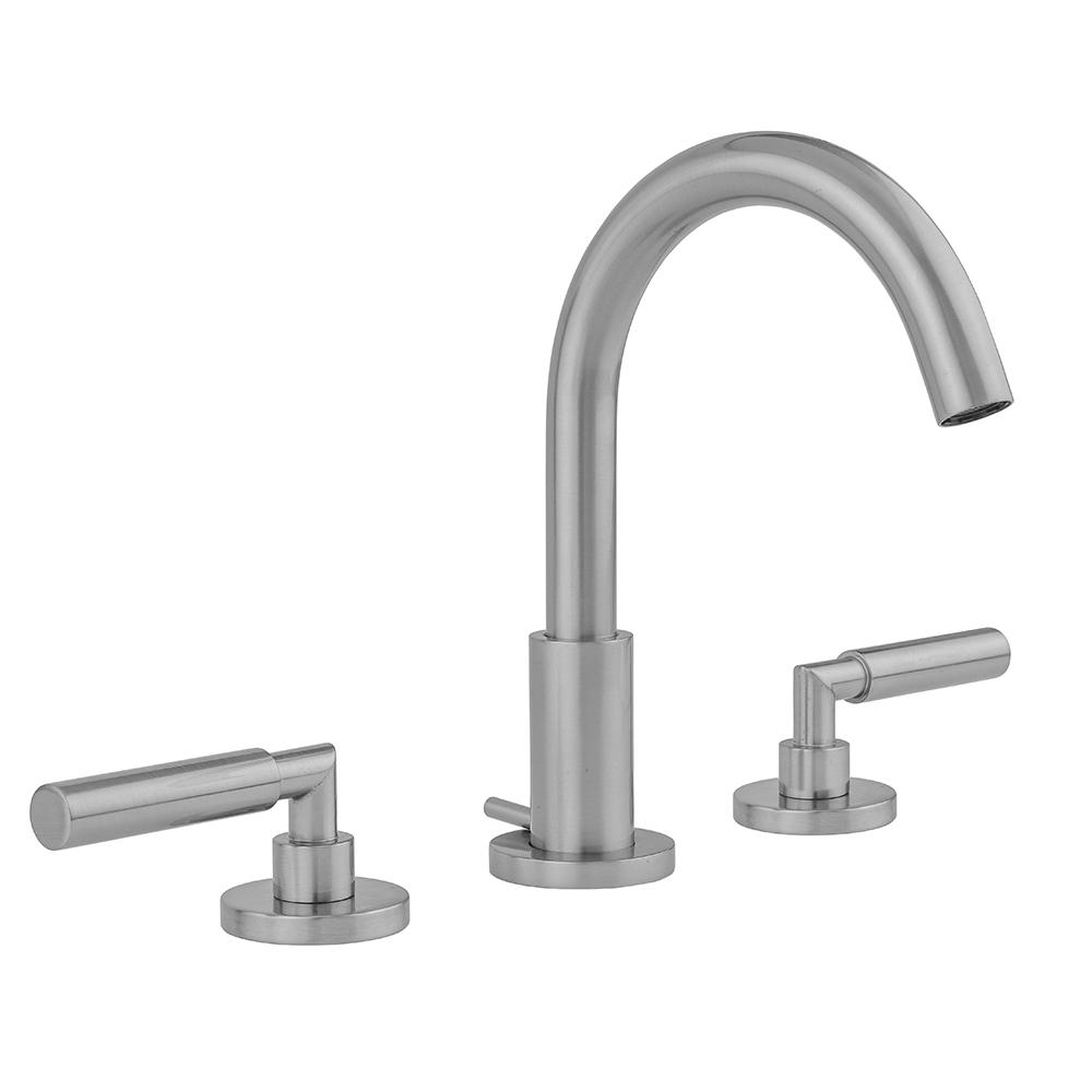 Uptown Contempo Faucet with Round Escutcheons and Contempo Slim Lever Handles and Fully Polished a