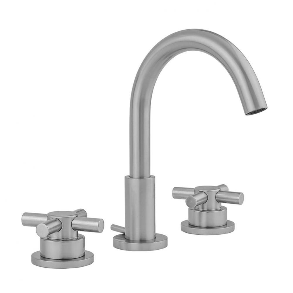 Uptown Contempo Faucet with Round Escutcheons & Low Contempo Cross Handles