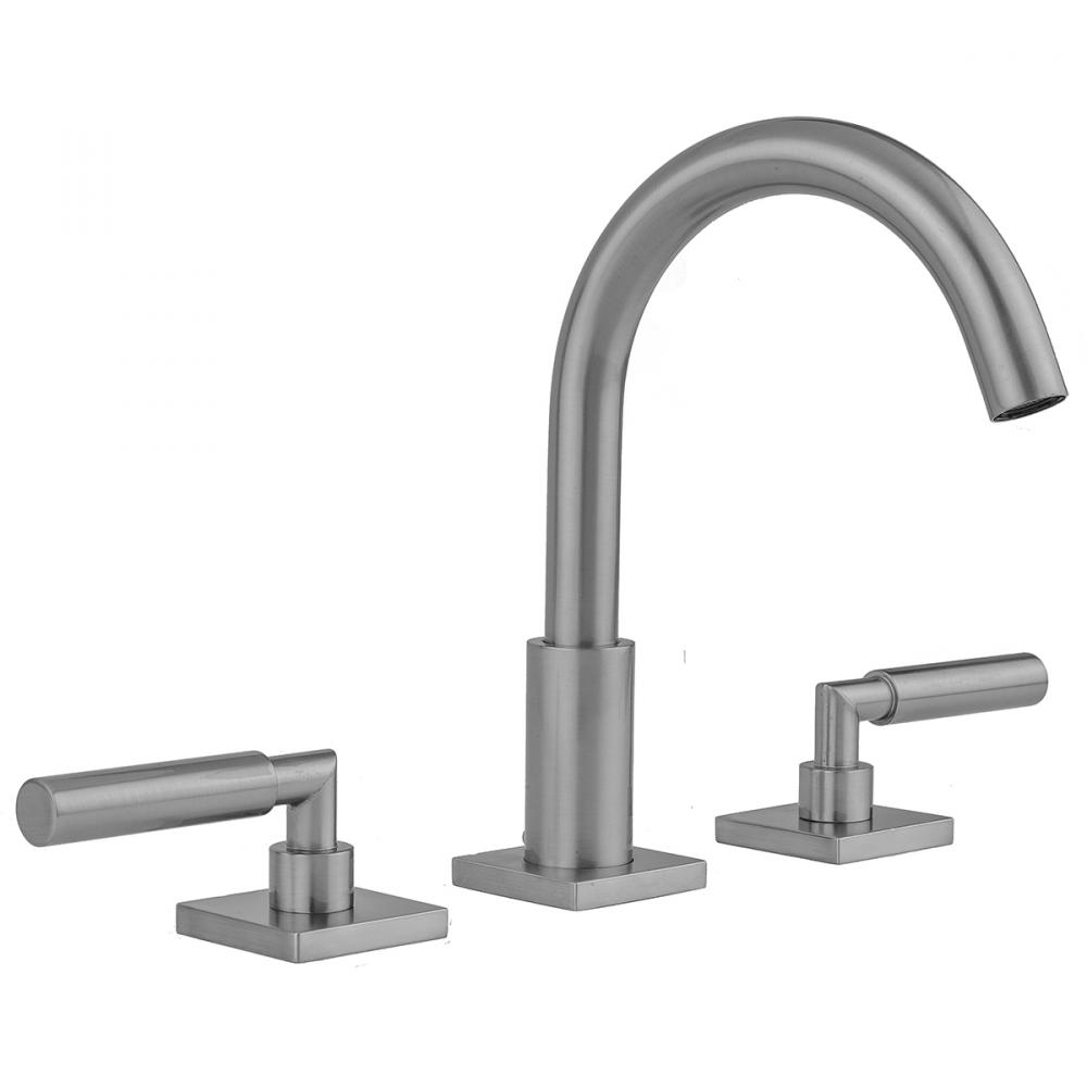 Uptown Contempo Faucet with Square Escutcheons and Slim Lever Handles