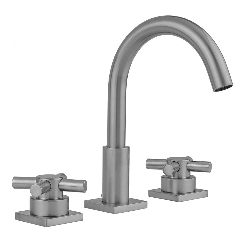 Uptown Contempo Faucet with Square Escutcheons and Low Contempo Cross Handles