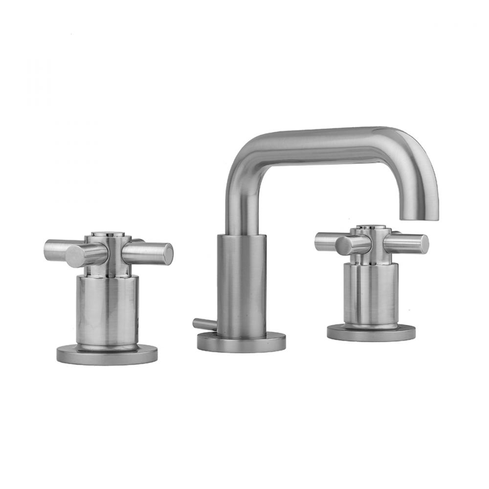 Downtown Contempo Faucet with Round Escutcheons and Contempo Cross Handles- 0.5 GPM