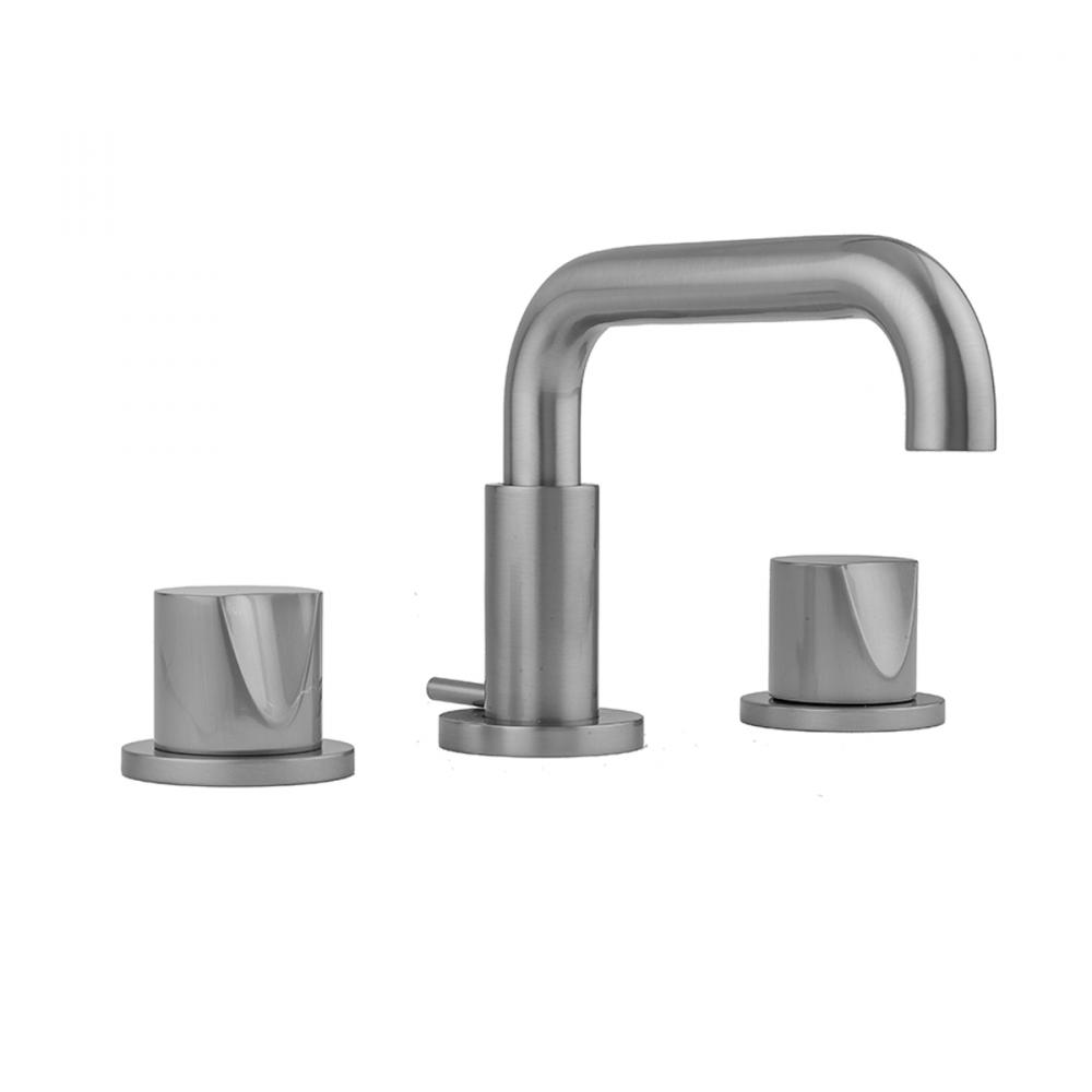 Downtown Contempo Faucet with Round Escutcheons and Thumb Handles and Fully Polished and Plated Po