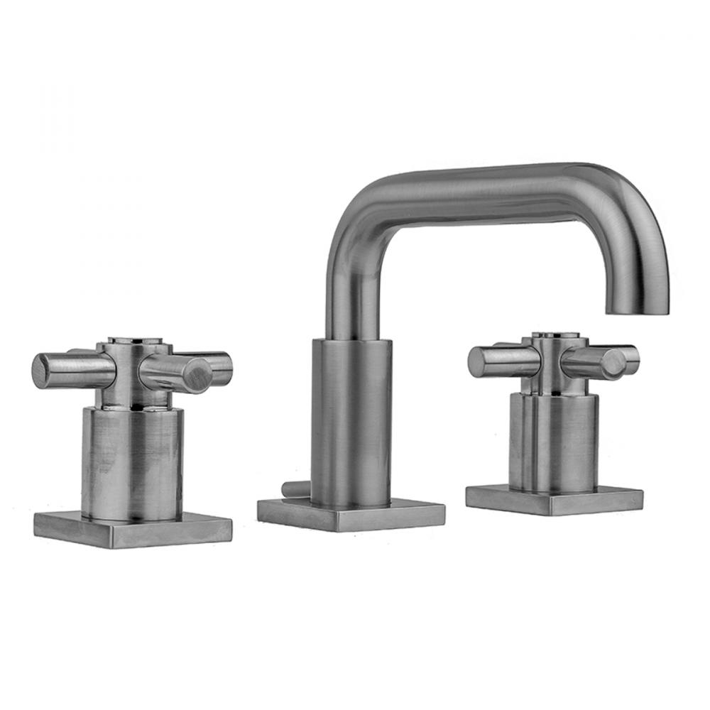 Downtown Contempo Faucet with Square Escutcheons and Contempo Cross Handles- 0.5 GPM