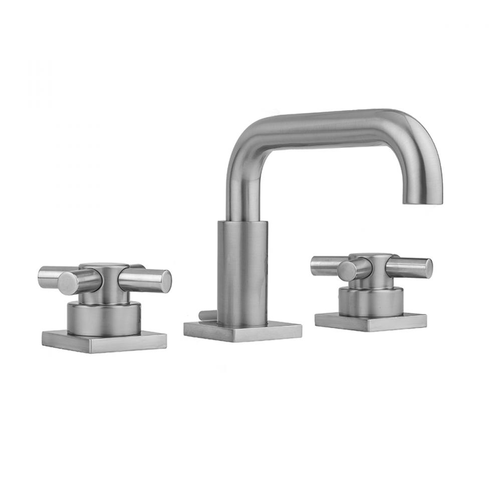 Downtown Contempo Faucet with Square Escutcheons and Contempo Cross Handles- 0.5 GPM