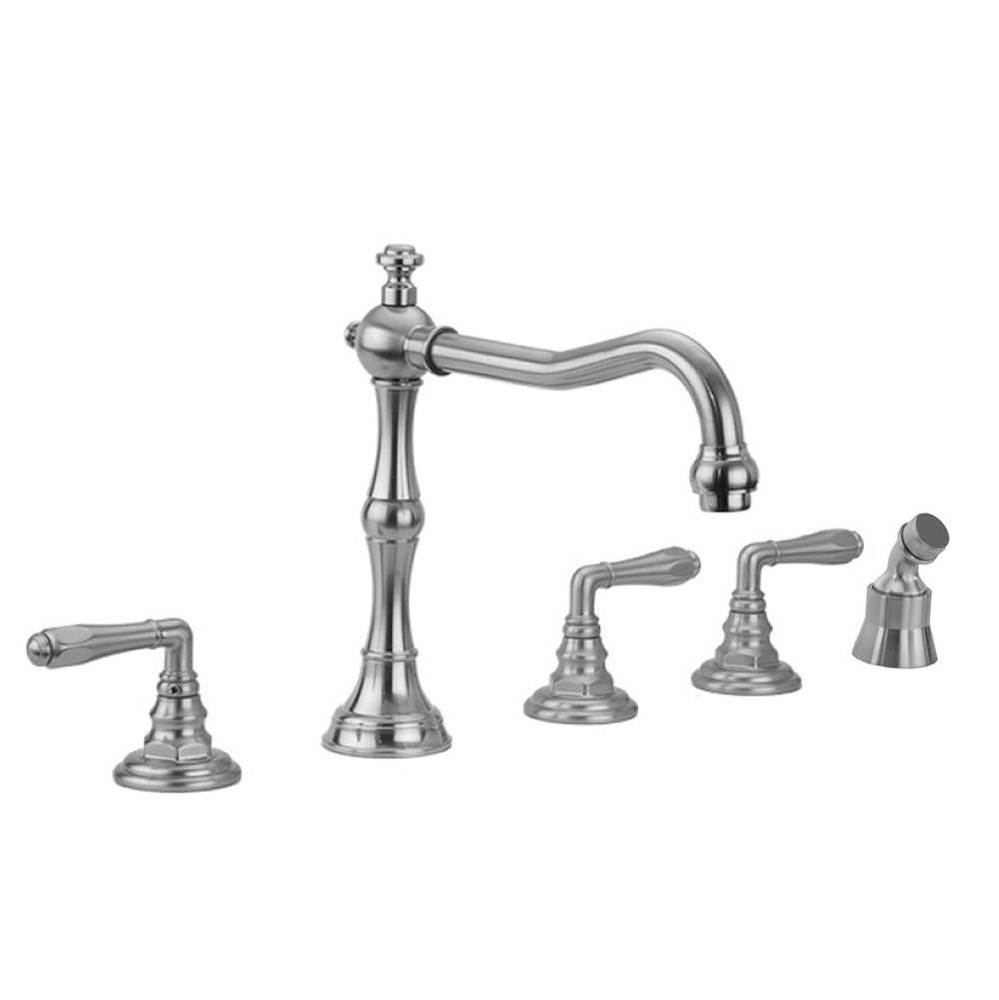 Roaring 20's Roman Tub Set with Smooth Lever Handles and Angled Handshower