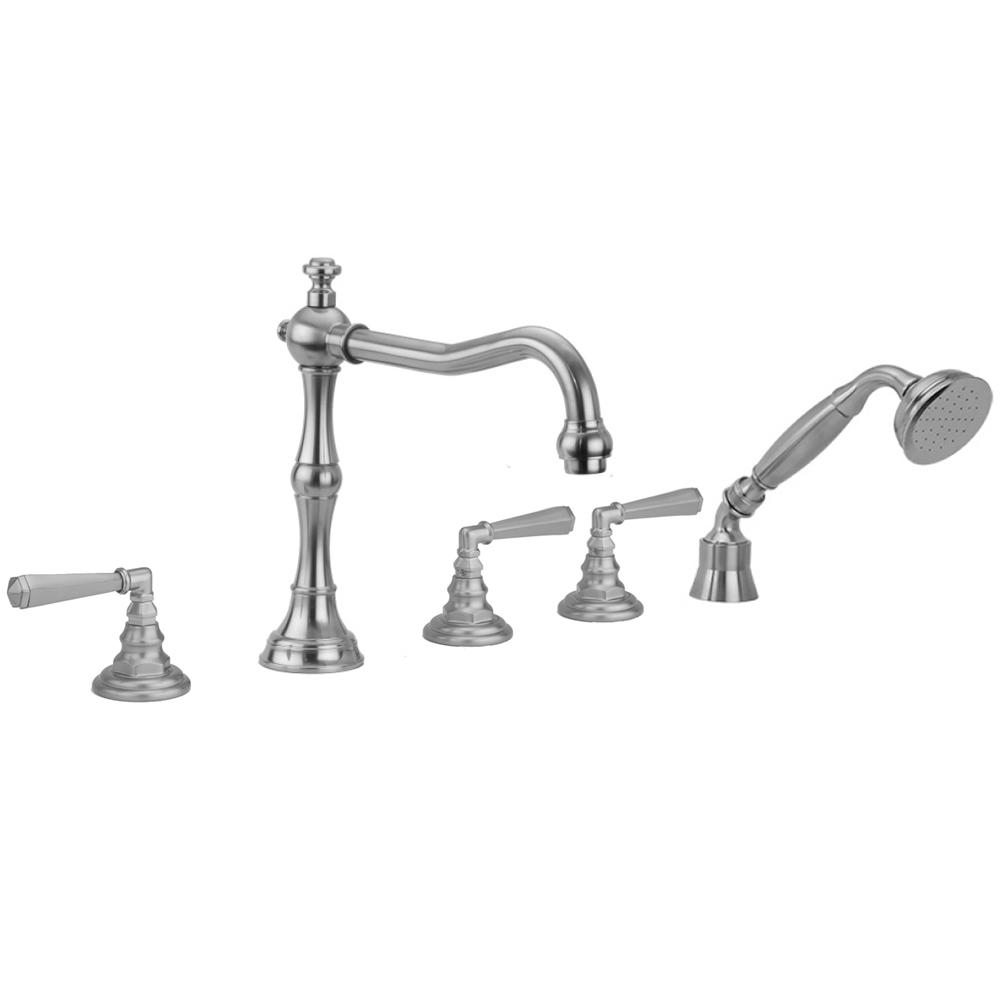 Roaring 20''s Roman Tub Set with Hex Lever Handles and Angled Handshower Mount