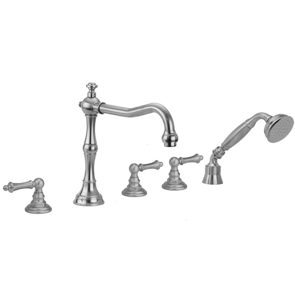 Roaring 20's Roman Tub Set with Ball Lever Handles and Angled Handshower