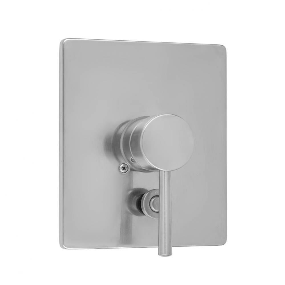 Rectangle Plate With Round Contempo Lever Trim For Pressure Balance Valve With Built-in Diverter (